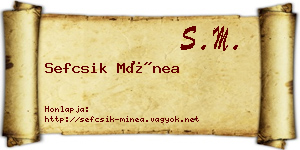 Sefcsik Mínea névjegykártya